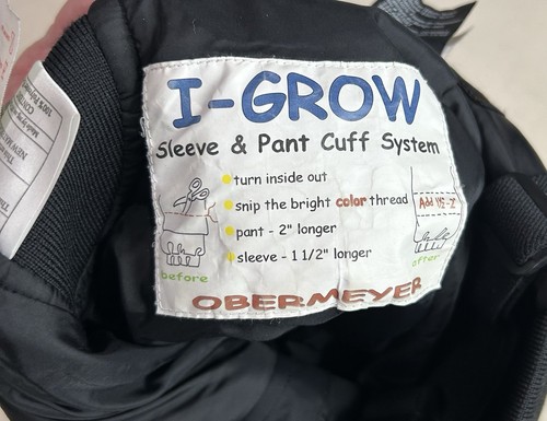 Obermeyer Hydro Block I-Grow Snow Ski Bib Overall Kids Size 7 Black Insulated E6 - Picture 8 of 8