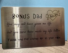To My Bonus Dad Wallet Card, Meaningful Father s Day Birthday Keepsake Just be