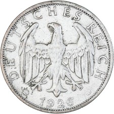 [#342911] Coin, GERMANY, WEIMAR REPUBLIC, 2 Mark, 1926, Muldenhütten, AU, Sil, v