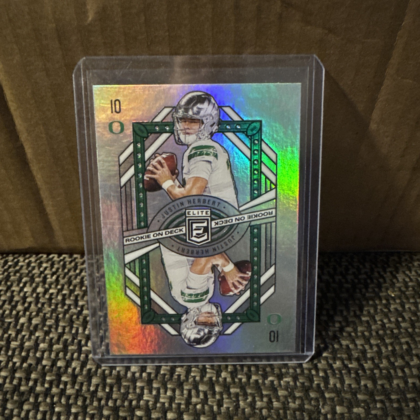 2020 Donruss Elite Justin Herbert Rookie On Deck #19 Chargers Ducks 🔥 SSP