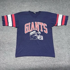 Vintage 80S New York Giants T-Shirt XL RARE Logo 7 Striped Navy Blue Men’s
