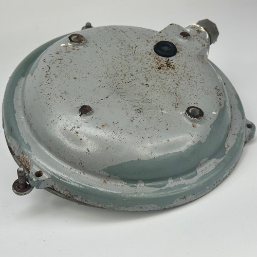 Vintage French Grey Heavy Cast Iron & Prismatic Glass Industrial Bulkhead Light - Picture 15 of 24