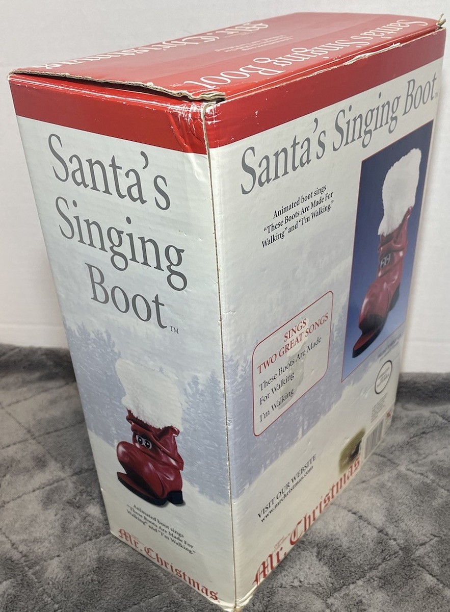 Vintage Mr Christmas Santas Singing Boot Animated Musical