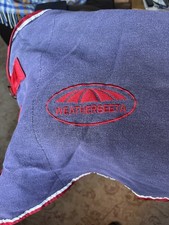 WEATHERBEETA Cotton Show Stable Sheet Rug 6’6 Navy Red VGC