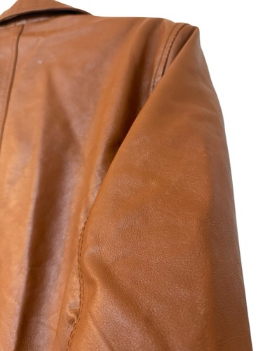 Vintage Retro Ferrari 100 Leather Biker Moto Jacket Size 46 Orange Brown Leather - Picture 8 of 18