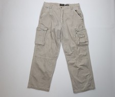Vtg 90s Y2K Streetwear Mens 36x31 Distressed Relaxed Fit Wide Leg Cargo Pants