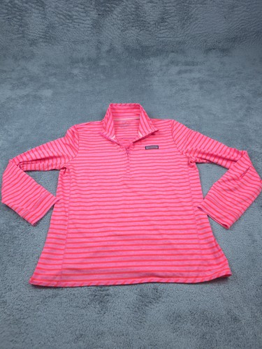 Vineyard Vines Shep Shirt Damen Large rosa gestreift Pullover Stretch Performance