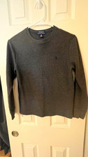 Polo Ralph Lauren kids Gray Solid Knit Crew Neck Pullover Sweater Size L 14