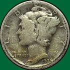 1925-S Mercury Dime Very Good VG Coin #36894