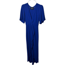 Reformation Westport Asymmetrical Maxi Dress Size 2P Cobalt Blue Bridesmaid