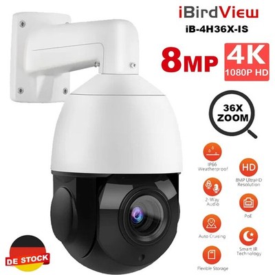IBirdView 8MP 36x Optischer Zoom 2-Wege-Audio POE Speed Dome IP PTZ Kamera IP66