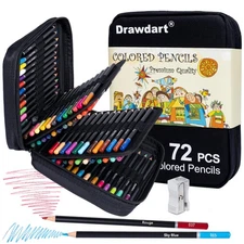 Colored Pencils for Adult Coloring, 72-Color Professional Soft Core Drawing S...