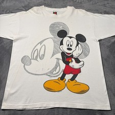Vintage Disney Mickey Unlimited T-Shirt Mens One Size White Cotton Single Stitch