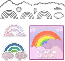 Cutting Dies Metal, Metallic Cutting Dies, Rainbow Metal Embossing Stencils for