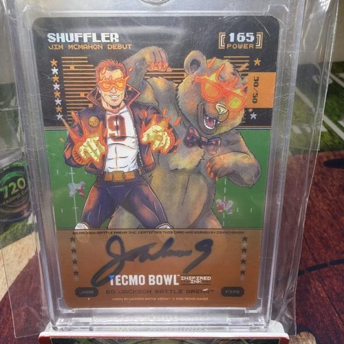2026 Bo Jackson Battle Arena Shuffler Jim McMahon Autograph Fire BF 165 30/50