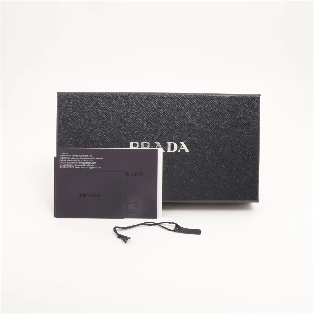 Prada Triangle logo Bolo tie Leather Black x blue thumbnail 4