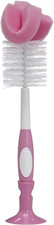 Reusable Sponge Baby Bottle Cleaning Brush with Suction Cup Stand, Scrubber and