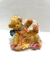Cherished Teddies "Nathan" boy laying in leaves Brand NEW