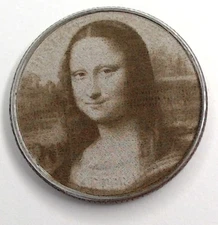 Mona Lisa Smile U.S. Clad Quarter Surface Engraved Hobo Nickel / Love Token