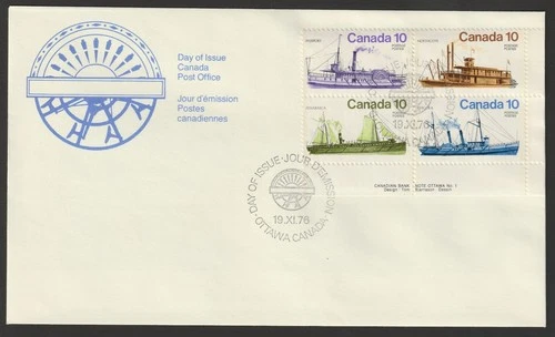 Canada #703a, Inland Vessels, LR PB, Official First Day Cover, FDC 1976