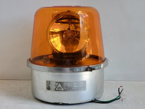 Vintage Amber Tri Lite Model RF-6 Rotating Beacon Safety Flashing Truck Light