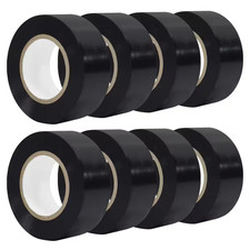 1 X 66 Ft. Electrical Insulating Tape Black 8 Rolls Indoor Outdoor Electric Tape