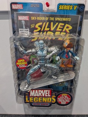 Toy Biz Marvel Legends Silver Surfer Series 5 W/ Howard Duck & Comic 2003
