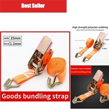 Ratchet Tie Down Strap Tensioner Self-Locking Cargo Binding Belt Heavy Duty