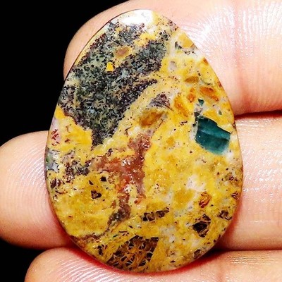 100% Natural Designer APATITE Cabochon 42.50 Cts. gemstone 28X37X5mm Fancy Shape