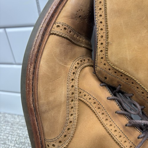Allen Edmond Nubuck Boots Size 11 D Hamilton Brown Decorative Accents S2 - Picture 11 of 22