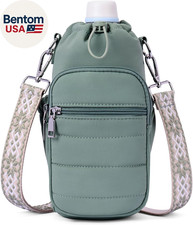 Water Bottle Bag 40 Oz Crossbody Holder for Walking Hiking Insulated Carrier Pur