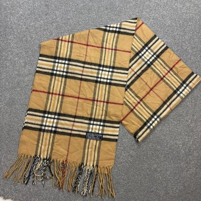 Burberry London Scarf 62x11 Inches Beige England Made 100