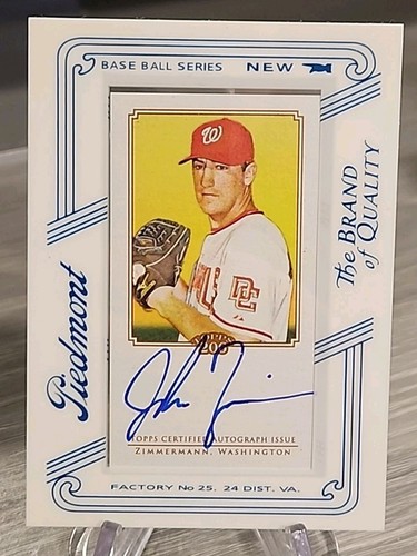 Jordan Zimmermann 2010 Topps 206 Mini Framed Piedmont Autograph #JZ Nationals