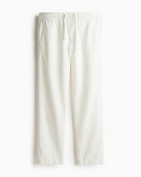 H&M Men's Relaxed Fit Linen-Blend Pants White Size S New with Tags 40% Off Sale