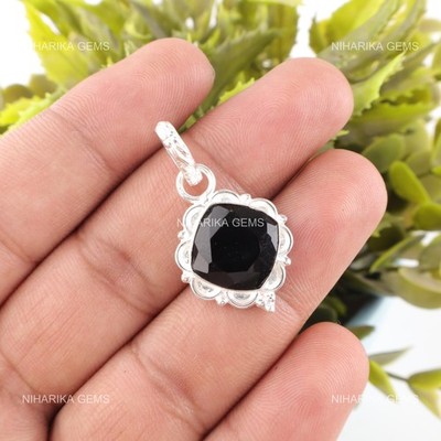 Schwarzer Onyx Stein Sterlingsilber Hochzeit Verlobung Sister Boho Anhänger