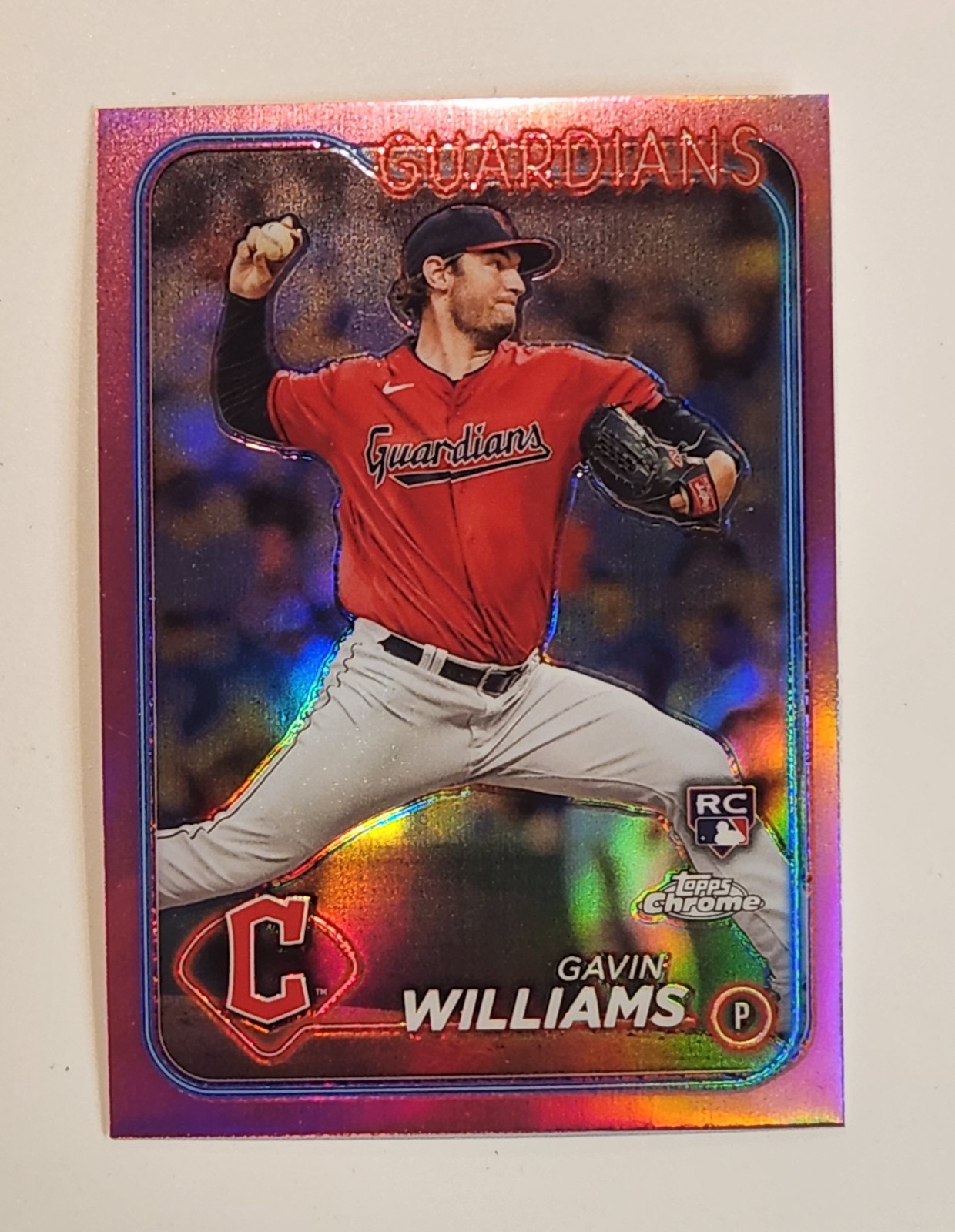 2024 Topps Chrome - Gavin Williams #15 Pink Refractor (RC)