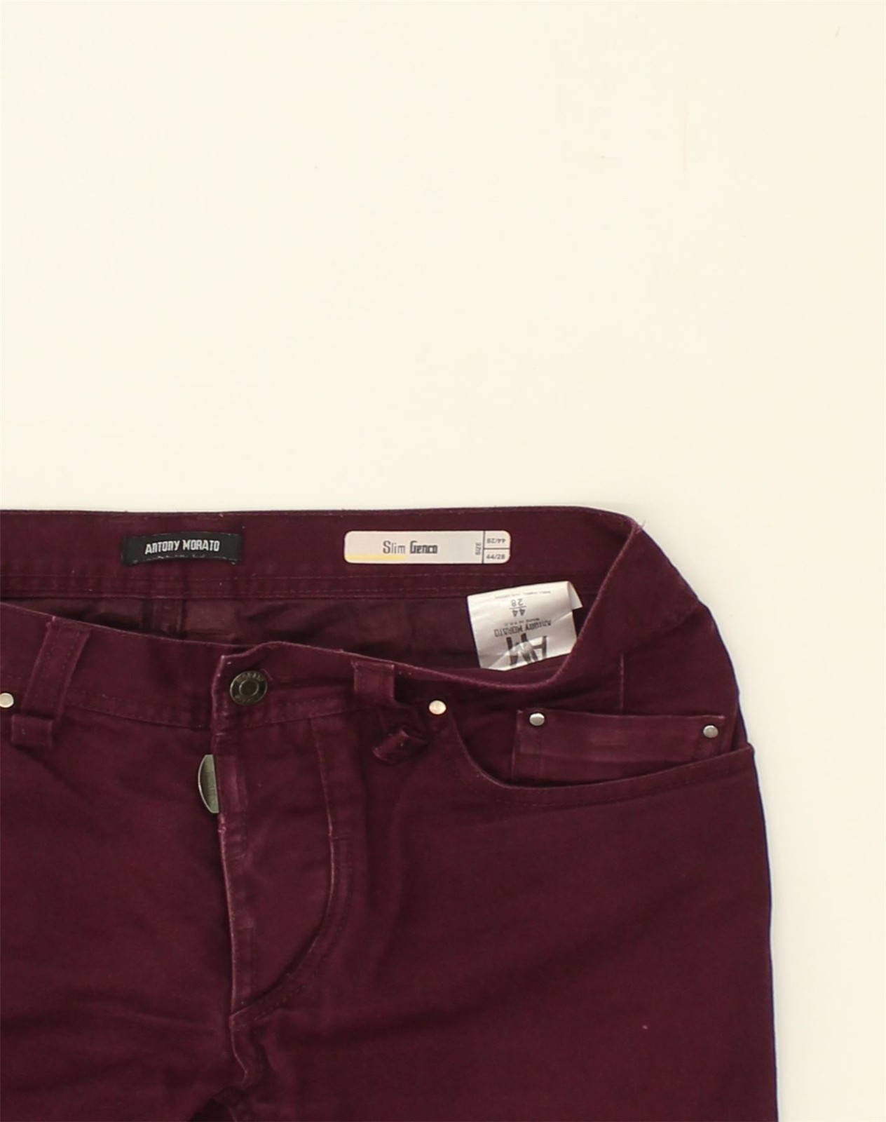 ANTONY MORATO Womens Slim Jeans W32 L33 Burgundy Cotton RW10 image 3