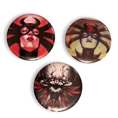 Hela Queen in Black Pin Button Lot Marvel 2.25  Custom 3pc Symbiote 2026