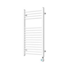 Flomasta Electric Towel Rail Radiator White Flat Bathroom Warmer (H)80x(W)50cm