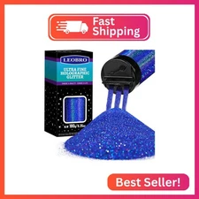 LEOBRO Blue Glitter - 180G/6.35OZ Holographic Ultra Fine Resin Glitter Powder fo