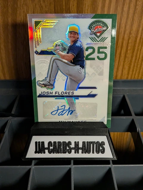 2025 Panini Prospect Edition Josh Flores Green Prizm Auto Milwaukee Brewers