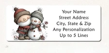 Whimsical Cute Santa and Snowman Christmas Personalized Return Address Labels