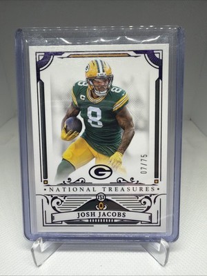 2025 Panini National Treasures - Josh Jacobs #37 Purple /75