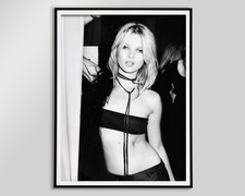 Poster Kate Moss - Arte da parete moda in bianco e nero, decorazione camera da letto vintage