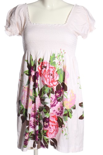 H&M Mini vestido Mujeres Vestido Talla EU 34 blanco puro-rosa-verde look casual