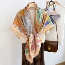 70% cashmere, 30% silk wrapped scarf, tropical rainforest printed double-sided