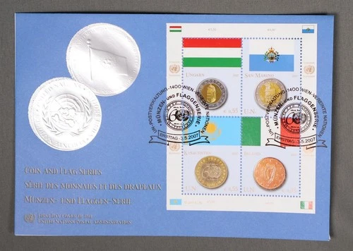 MayfairStamps United Nations FDC 2007 Coin & Flag Series Hungary San Marino Kaza