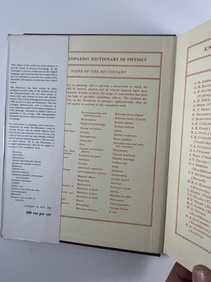 Vintage Science Reference ~ Encyclopaedic Dictionary of Physics 1961 J. Thewlis Foto 2 de 4