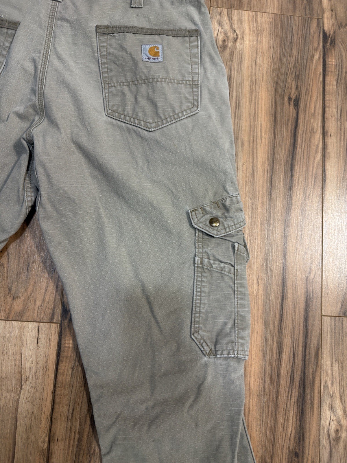 Carhartt Relaxed Fit Cargo Pants 34X32 Beige Dark Tan Workwear Utility B342-DES thumbnail 13