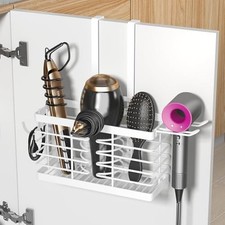 Hair Tool Organizer, 3-in-1 Universal Hair Dryer Holder, Adjustable White